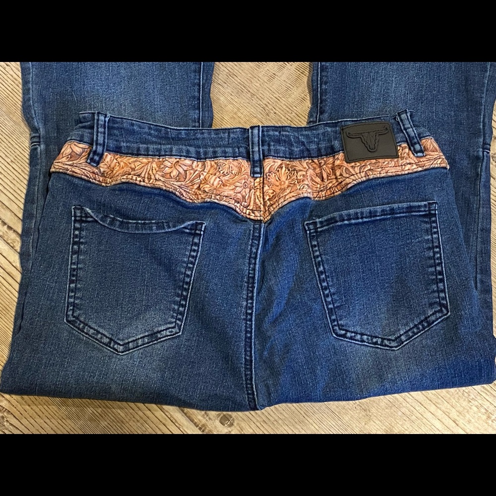 L&B Tooled Leather Jeans